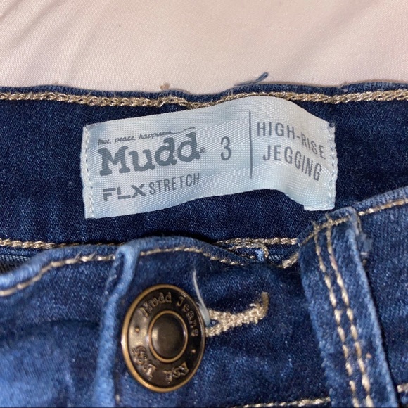 MUDD Blue Ripped High Rise Jegging: size 3 - Picture 4 of 6